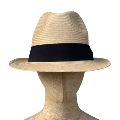Maya Neumann Porkpie Style Hat - Black Ribbon