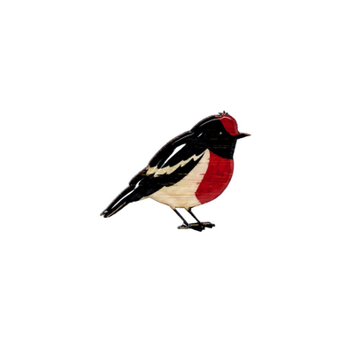 Red Capped Robin - Brooch