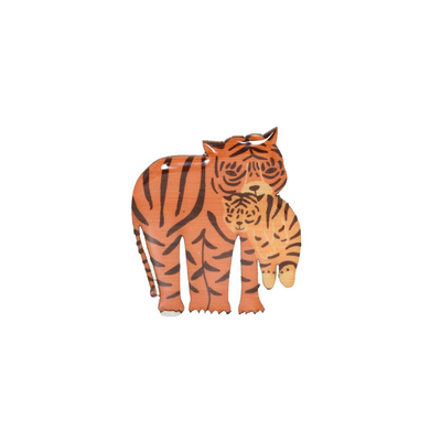Tiger Mum & Cub Brooch
