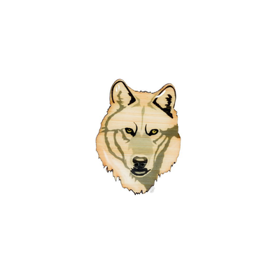 Wolf - Grey Wolf Face Brooch